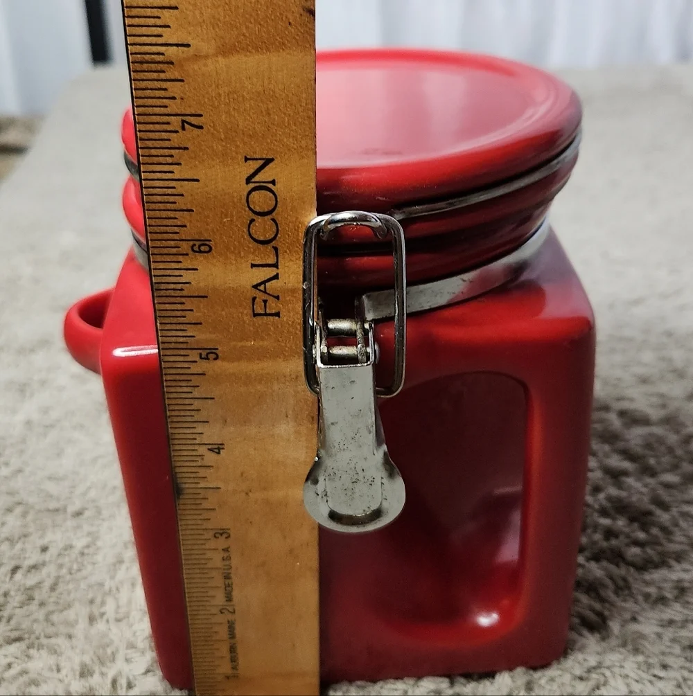 3 Red Kitchen Canisters